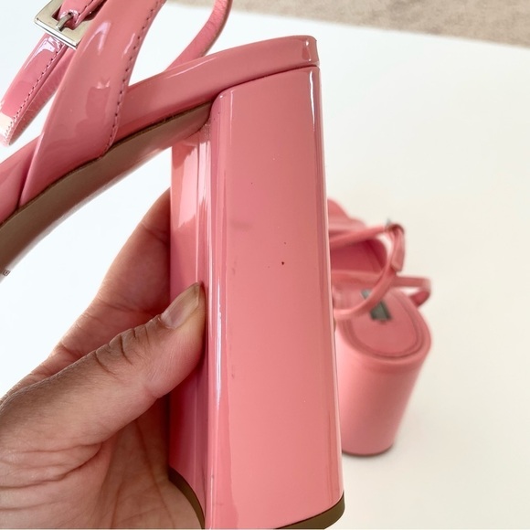 Prada petal pink patent leather block heel platform sandals EU 39 - Picture 13 of 13
